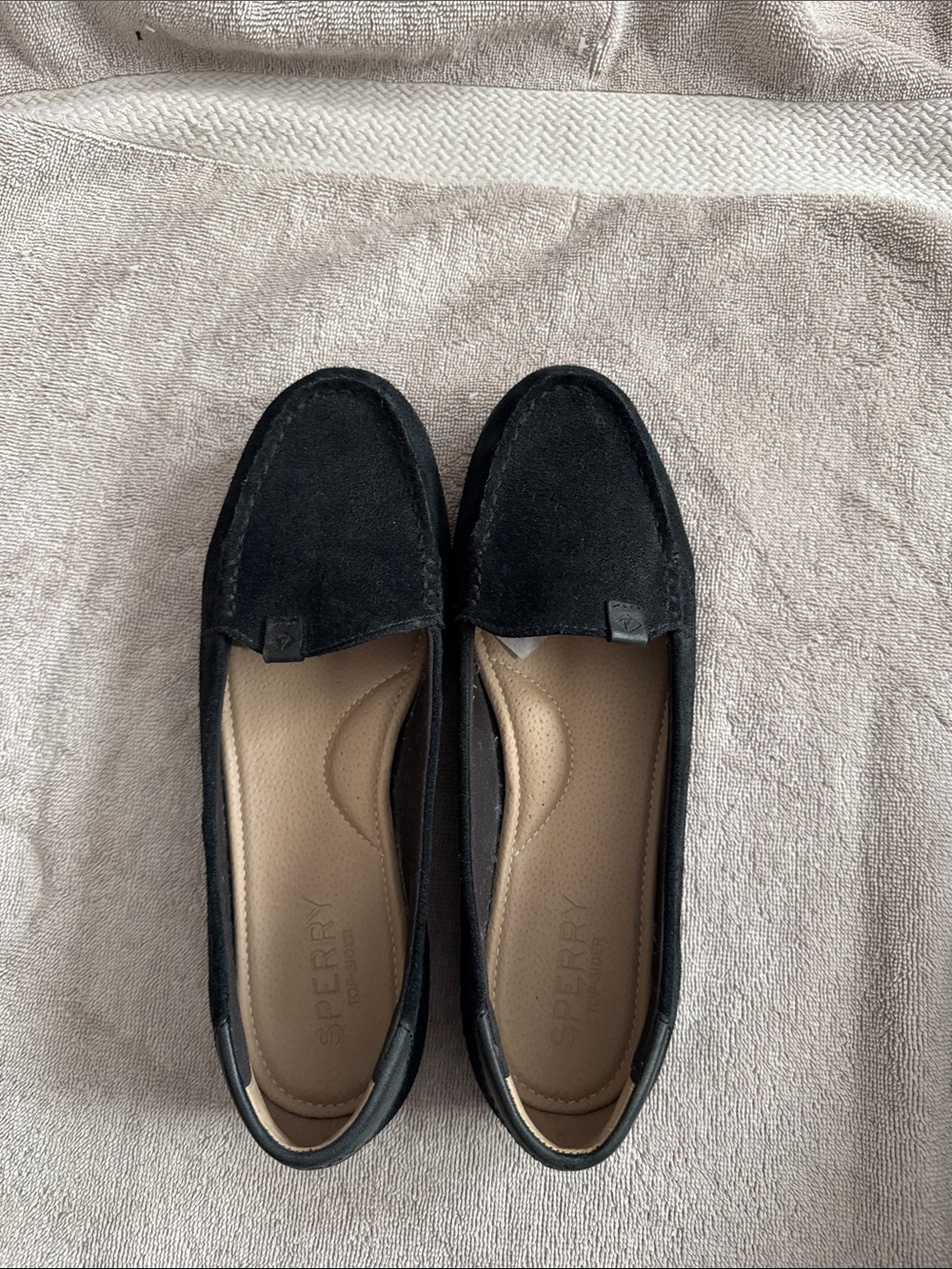 Sperry Black Suede Slip-On Loafers